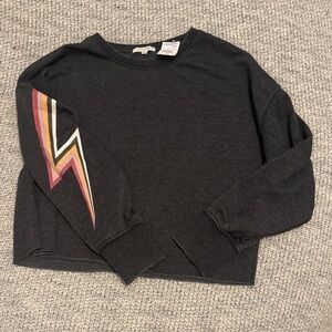 Z Supply Lightning Bolt Cropped Sweatshirt Size Medium NWT